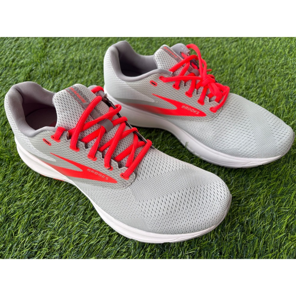 Brooks Range Men Running Shoes Grey Red Mesh DNA Cushioning 1203361B055 Size 12